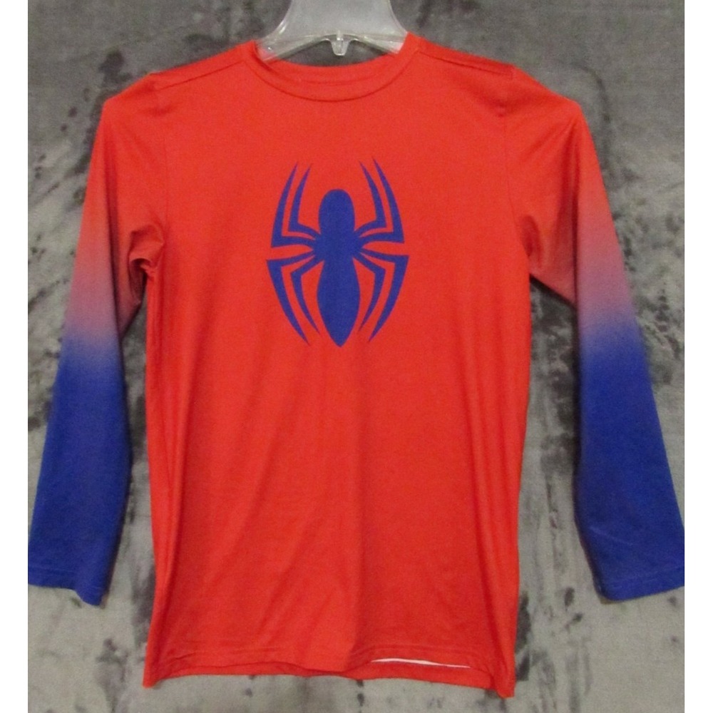 Under Armour HeatGear Marvel Ultimate Spider-Man Boys YXL Shirt Long Sleeve Red